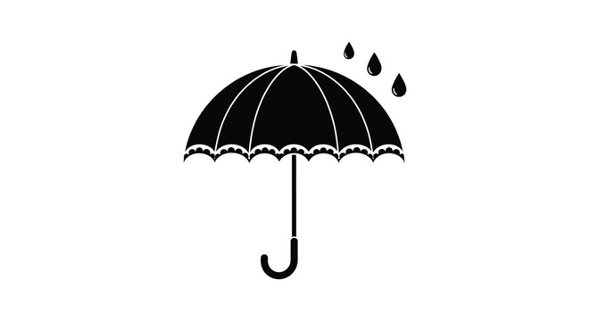 Black umbrella with raindrops