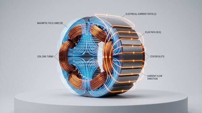 Next-Gen Brushless EV Electric Motor Rotor with Holographic Telemetry