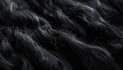 Obraz premium Extreme close-up of dark grey wool threads.