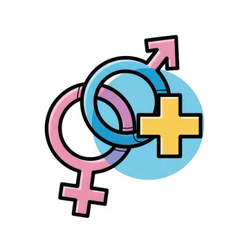 LGBTQ+ symbol with transparent background, gender equality icon