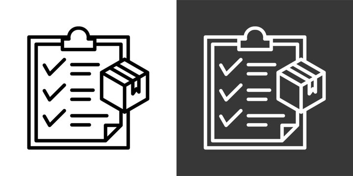 Order White And Black Icon Set Multiple Style Collection Pack Vector Illustration