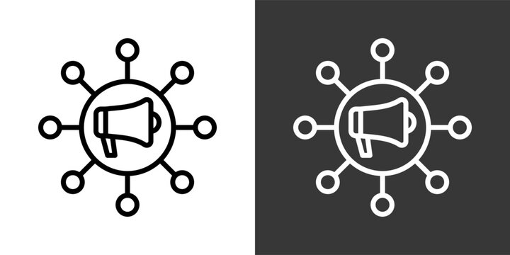 Networking White And Black Icon Set Multiple Style Collection Pack Vector Illustration