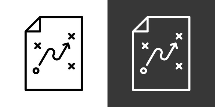 Plan White And Black Icon Set Multiple Style Collection Pack Vector Illustration