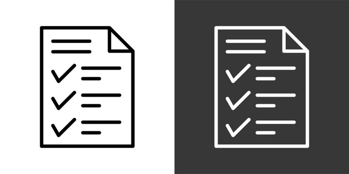 Checklist White And Black Icon Set Multiple Style Collection Pack Vector Illustration
