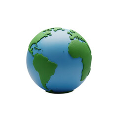 Fototapeta premium Earth globe with transparent background, world map, 3D illustration