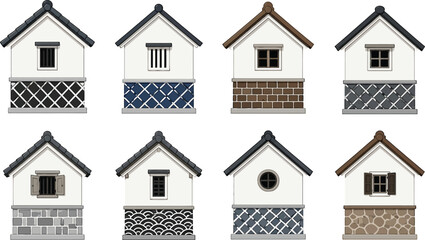 Traditional Japanese Storehouse Kura Buildings Set © AbuHuraira