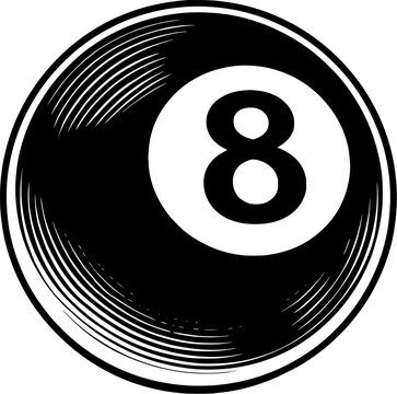 retro number 8 billiard ball