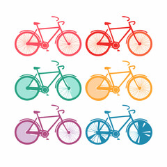 Obraz premium Collection of colorful bicycles
