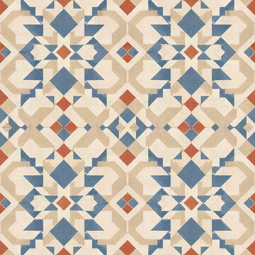 Minimal Middle Eastern inspired geometric tile pattern