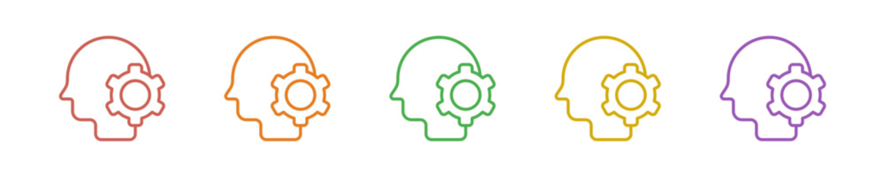 Skill Icon Set Multiple Style Collection. Vector Illustration Concept Designed In Line Colorful Style