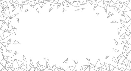 Obraz premium Abstract Geometric Frame Border, Polygonal Shapes, Wireframe Design, White Background