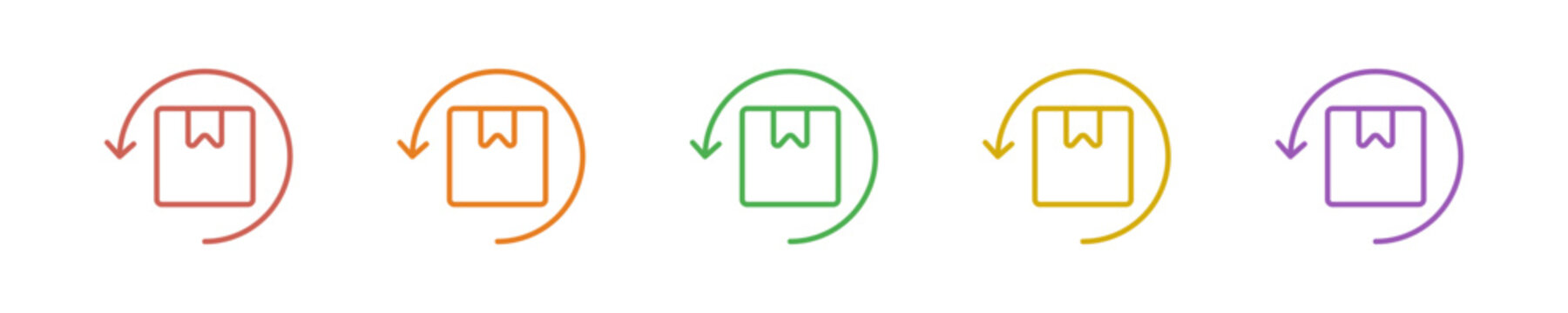 Reverse Logistic Icon Set Multiple Style Collection. Vector Illustration Concept Designed In Line Colorful Style