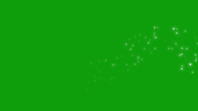Magic sparkle dust background, twinkling white star animation, glitter wave particles, glowing shimmer line transition, green background overlay, transparent motion graphics, ultra hd 4k