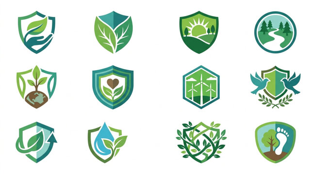 Eco-Inspired Corporate Emblem Logos.