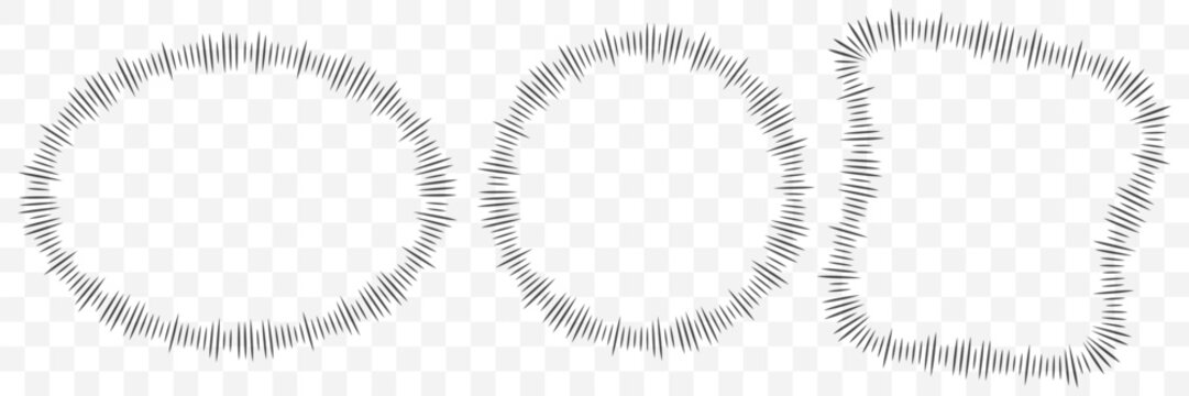 Manga style comic frames with concentration effect, circular radiation lines, dialogue elements, and dynamic energy bursts. Vector