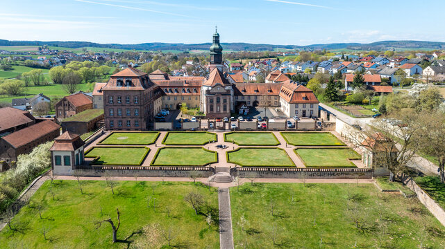 Aerial view of Propstei Johannesberg in Fulda Hesse