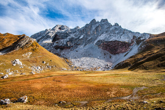 Rugged mountain landscape in Grosses Walsertal Austria