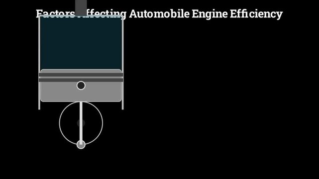 2D physics animation illustrating automobile engine efficiency through a four-stroke thermodynamic cycle, internal combustion simulation.