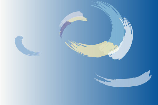 Abstract Blue Brush Stroke Art on Gradient Background