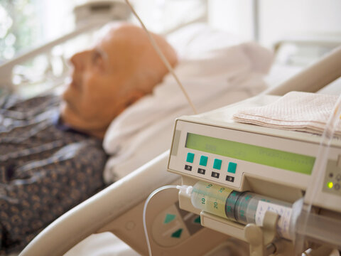 Senior man at palliative care unit