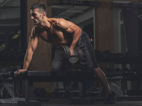 Bodybuilder in gym