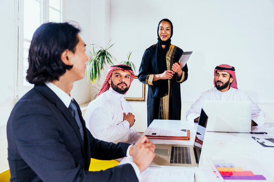 International business team having a meeting in an office