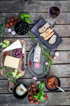 Variety of Italian antipasti