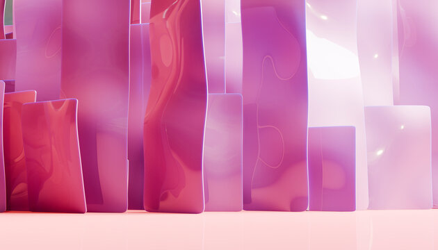 Modern abstract background with pink translucent shapes
