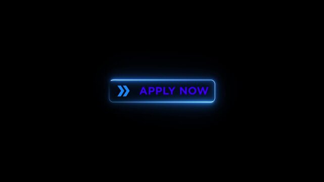 Glowing neon a beautiful lightning apply now icon with text apply now on transparent background.Abstract online apply,internet apply, apply now icon.