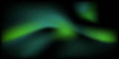 Fototapeta premium Abstract Green And Blue Aurora Wave Background With Soft Glowing Light And Motion Energy