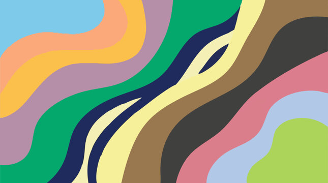 Abstract vibrant flowing organic shapes colorful pattern background
