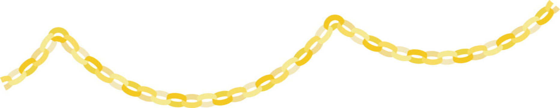 Baby Yellow Triple Paper Chain Garland, Decorative Hanging Border Element｜ベビーイエローの輪つなぎ3連ガーランド