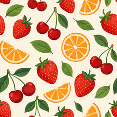 Obraz premium fruit_leaf_seamless_pattern