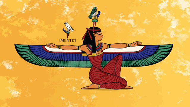 EGYPTIAN GODS Imentet illustration