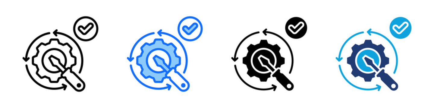 Corrective Action Icon Set Multi Style Vector Illustration