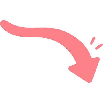 Decline Arrow Flat Icon, Vector Illustration