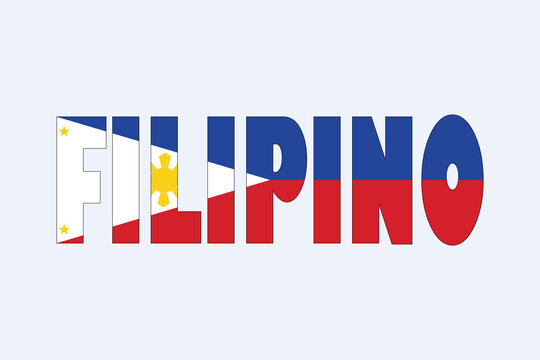 Philippines Name Word Text Flag Name Country World Nation Map Sign Symbol Design Element Logo Filipino name