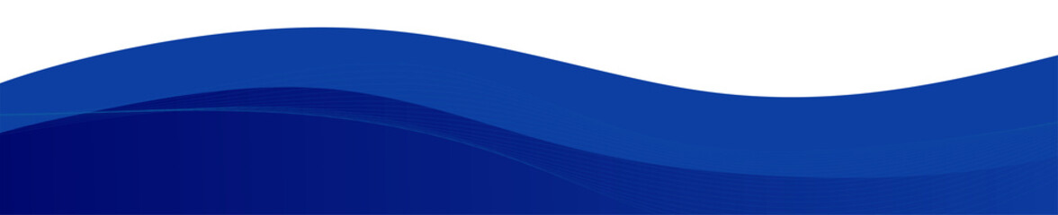 Obraz premium Flat Dark Blue Curved Wave Footer Ribbon