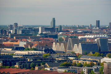 Obraz premium Panorama from Copenhagen Denmark CopenHill innovative waste to energy power plant It perfectly merges urban recreation with green energy