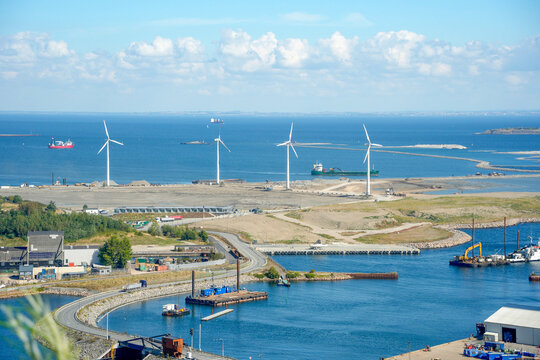 Panorama from Copenhagen Denmark CopenHill innovative waste to energy power plant It perfectly merges urban recreation with green energy