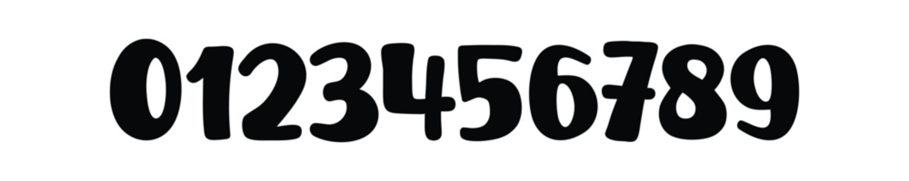 A Set of Black numbers set from zero to nine. one to nine, vector illustrator.  