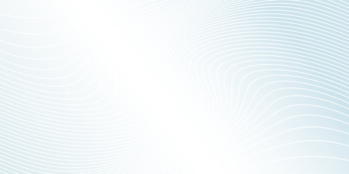 Smooth wave lines texture. White undulate stripes on light blue background. Warped and curved lines wallpaper. Sea water or air wind concept. Vector design template