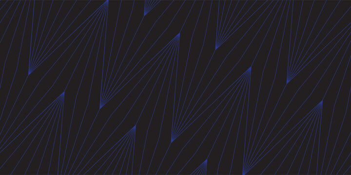 Geometric Purple Line Pattern On Black Background, Seamless Art Deco Chevron Design For Wallpaper And Background