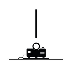 Fototapeta premium Minimalist Digital Projector Icon Featuring Focused Vertical Projection Beam for Presentations