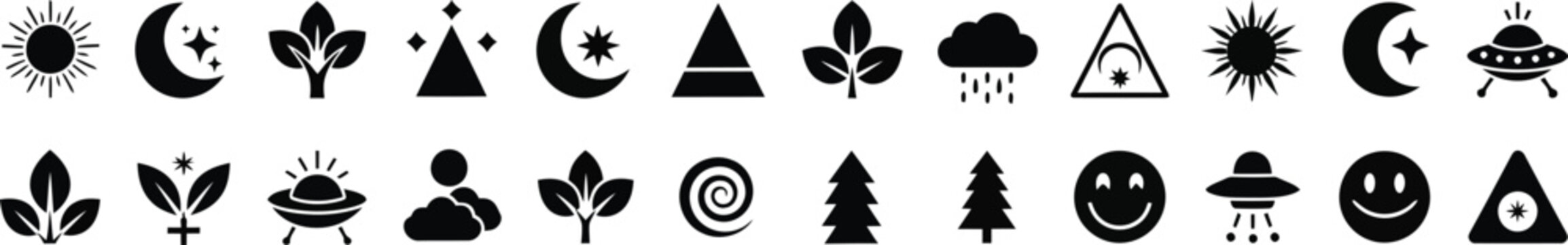Set of miscellaneous esoteric and nature icons
