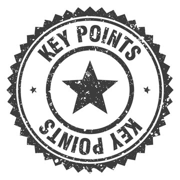 key points black grunge round stamp. key points stamp