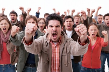 Obraz premium Crowd of angry people protesting