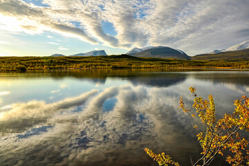 Mountain lake in autumn. Abisko national park in north of Sweden. © Conny Sjostrom