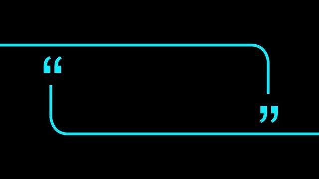 Rectangle box with quotation marks animation on transparent background. Rectangle doodle frames with quote, Rectangular quote mark graphic animation.