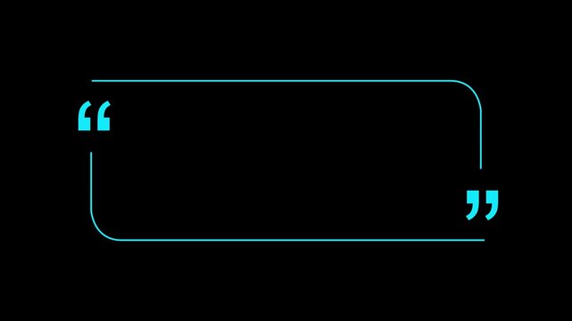 Animated rectangle Quote box or Speech Bubble Animation FOR Messages and Communication UI Clean Talk Bubble. Rectangle box with quotation marks animation, Rectangle doodle frames 4K